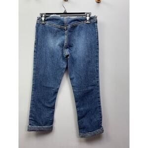 Abercrombie FItch‎ jeans Womens 00 Raw waist cropped low rise Blue Denim USA
